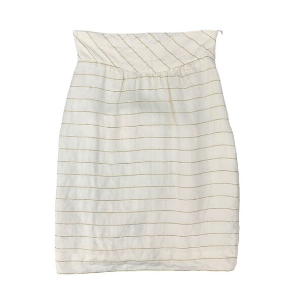 Escada Margaretha Ley Skirt Womens US 4 Metallic Stripe Side Zip Made Germany - Picture 1 of 9